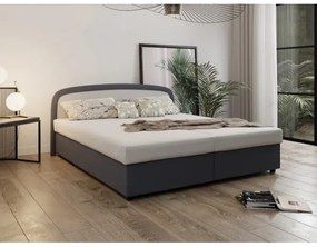 MALIA 160x200 szürke kárpitozott ágy rugós matraccal és ágyneműtartóval