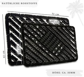 Kókuszrost lábtörlő 45x75 cm Coco Black – Hanse Home