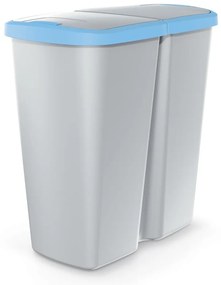 Szürke DUO szemetes, 45 l, kék / szürke