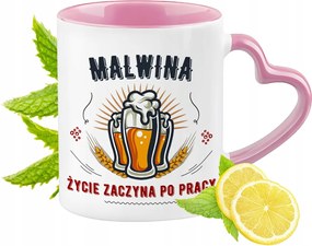 Malvina Bögre Rózsaszín Szív Alakú Füllel Kávé Ajándék