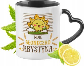 Fekete Bögre Szív Alakú Füllel Krisztiánnak Ideális Ajándék