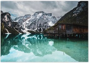 Poszterek 100x70 Fa házikó a hegyekben