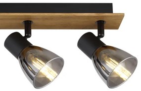 Globo 54307-4W - CLAUDE 4xE14/40W fekete/fa spotlámpa 230V