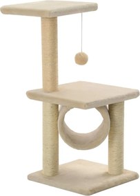 vidaXL bézs macskabútor szizál kaparófákkal 65 cm