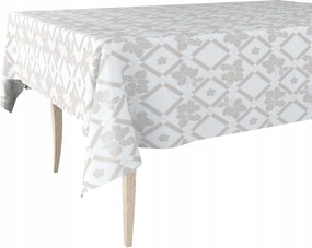 Cerata Vastag Abrosz Ceraty Fehér Ezüst Virágok Kockás 140x150