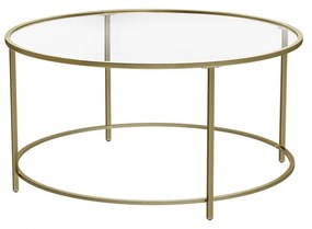 Dohányzóasztal - arany - Vasagle Loft - Ø84 cm