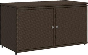 vidaXL barna polyrattan kerti tárolószekrény 110 x 55 x 60,5 cm