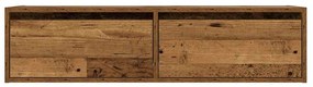 TV szekrény LED világítással régi fa 100X35,5x25 cm