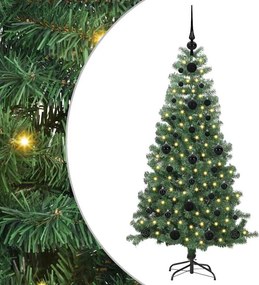 vidaXL Karácsonyfa 150 LED-del állvánnyal Zöld 120 cm PVC