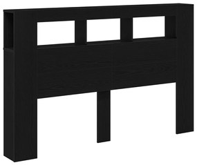 LED Fejtábla Fekete Tölgy 160x18,5x45 cm Mérnöki Fa