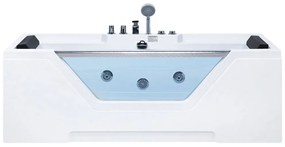 Fehér whirlpool masszázskád 170 x 80 cm GRENADA Beliani