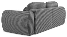 Sötétszürke kordbársony kinyitható-tárolóhelyes kanapé 266 cm Kini – Makamii