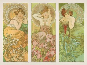 Reprodukció Topaz, Amethyst & Emerald, Alfons Mucha