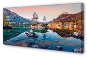 Canvas képek Németország Alpok ősz Hegyi tó 100x50 cm