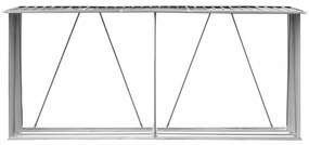 antracit horganyzott acél kerti tűzifatároló 330 x 84 x 152 cm