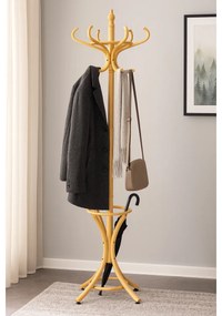 Masszív fa fogas, natúr, 186 cm