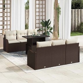 Kerti Kanapé Szett 7 pcs Barna 100 x 55 x 73 cm Poli rattan