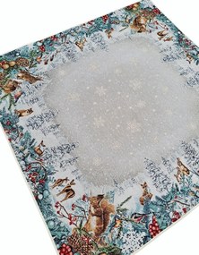 Abrosz 100x100 cm erdei állatokkal téli karácsony