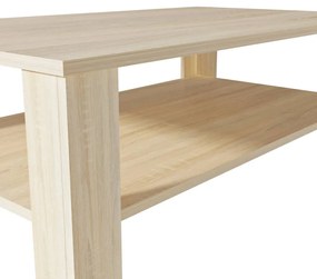 Tölgyfa színű faforgácslap dohányzóasztal 100 x 59 x 42 cm