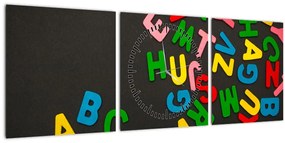 Kép - színes betűk (órával) (90x30 cm)