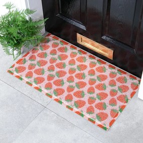 PVC lábtörlő 40x70 cm Pink Strawberry – Artsy Doormats