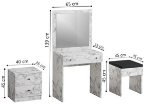 Fésülködő asztal Nice - Carrara Marble