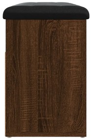 barna tölgy színű szerelt fa cipőtároló pad 82 x 32 x 45,5 cm