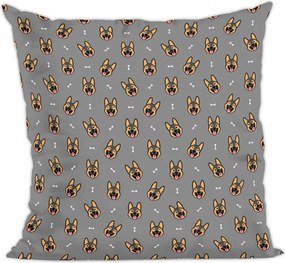 Kutya párna, kutyus német juhász mintás szürke