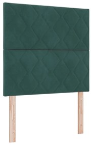 Boxspring Ágy Matraccal Sötét Zöld Egyágyas Bársonyos
