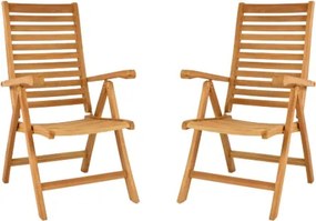 DIVERO Összecsukható szék teakfa 2 db