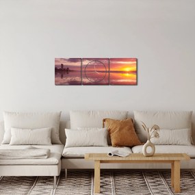 Kép - Strand naplementében (órával) (90x30 cm)