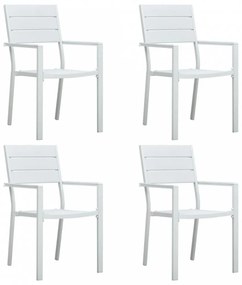 4 darab fehér fautánzatú hdpe kerti szék
