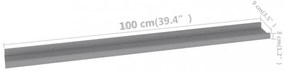 2 db szürke fali polc 100 x 9 x 3 cm