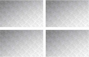 vidaXL Lépcsőfok Négyszögletes 4 pcs Ezüst 80 x 50 cm Alumínium