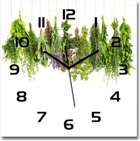 Nagy üveg falióra Gyógynövények zsinóron 60x60