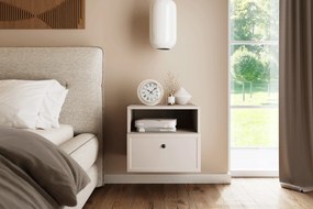 Lorini fali éjjeliszekrény 45 cm - kasmír / fekete fogantyú