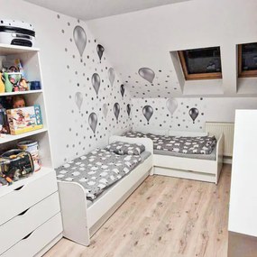 INSPIO Falmatrica gyerekszobába - Szürke hőlégballonok
