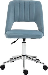 Vinsetto Íróasztali Szék, Magasságállítható Otthoni Iratkozhatós Szék Karfa Nélkül, Forgószék Velúr Hatású Kivitelben, Ergonomikus Sminkszék Hálószobá