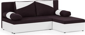 ROLO Kinyitható sarokkanapé Bordó/fehér