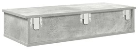 Falipolc fiókokkal betonszürke 80x31x17 cm műszaki fa