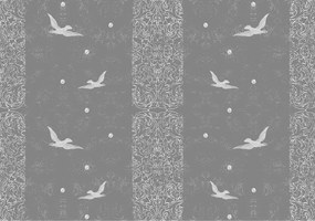 Fotótapéta Madarak dísz szürke vinil 254x184 +ragasztó