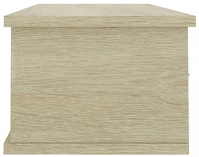 sonoma falra szerelhető szerelt fa fiókos polc 88x26x18,5 cm