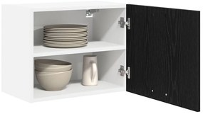 Függő szekrény Riga 2 pcs Fekete tölgy és fehér 50 x 31 x 40 cm