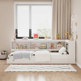 Ágy ágyráccsal, fehér, 90x200, TOSIA