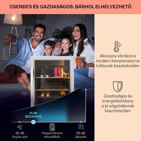 Klarstein Beersafe XXL, hűtőszekrény, 80 liter, E energiahatékonysági osztály, panoráma üvegajtó