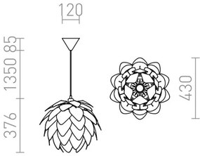 RED - Design Rendl - R12381 - Csillár zsinóron ENCOMBRE 1xE27/42W/230V