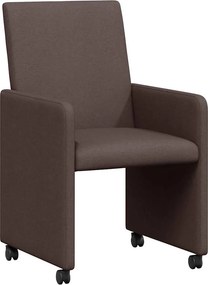 vidaXL Kerekes Étkező Székek 2 pcs Sötét Barna 57 x 66 x 94 cm szövet