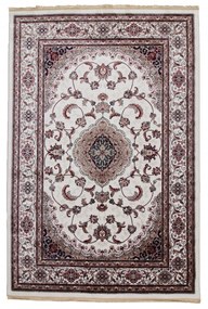 Gépi perzsa szőnyeg bézs Isfahan 200x300 klasszikus nappali szőnyeg