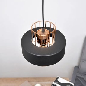 LED Csillár zsinóron VOLTA 2xE27/15W/230V fekete/arany