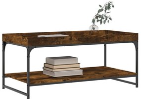 Füstös tölgy színű szerelt fa dohányzóasztal 100x49x45 cm